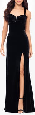 Blondie Nites Slit Velvet Gown