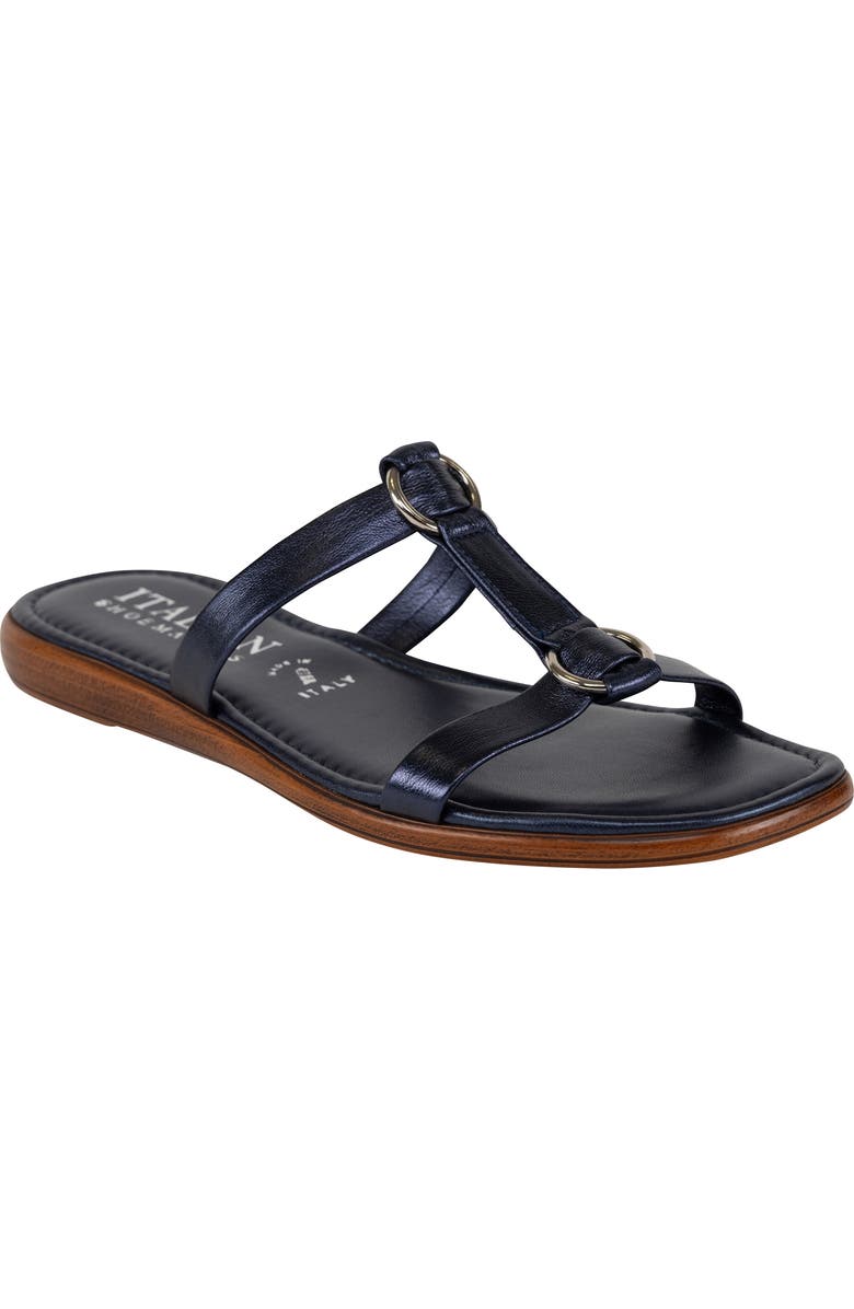 ITALIAN SHOEMAKERS Mikayla Slide Sandal, Main, color, Blue Metallic