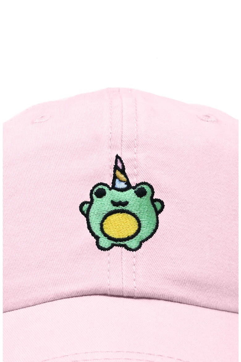 Froggy Unicorn Embroidered Cap, Alternate, color, Washed Pink