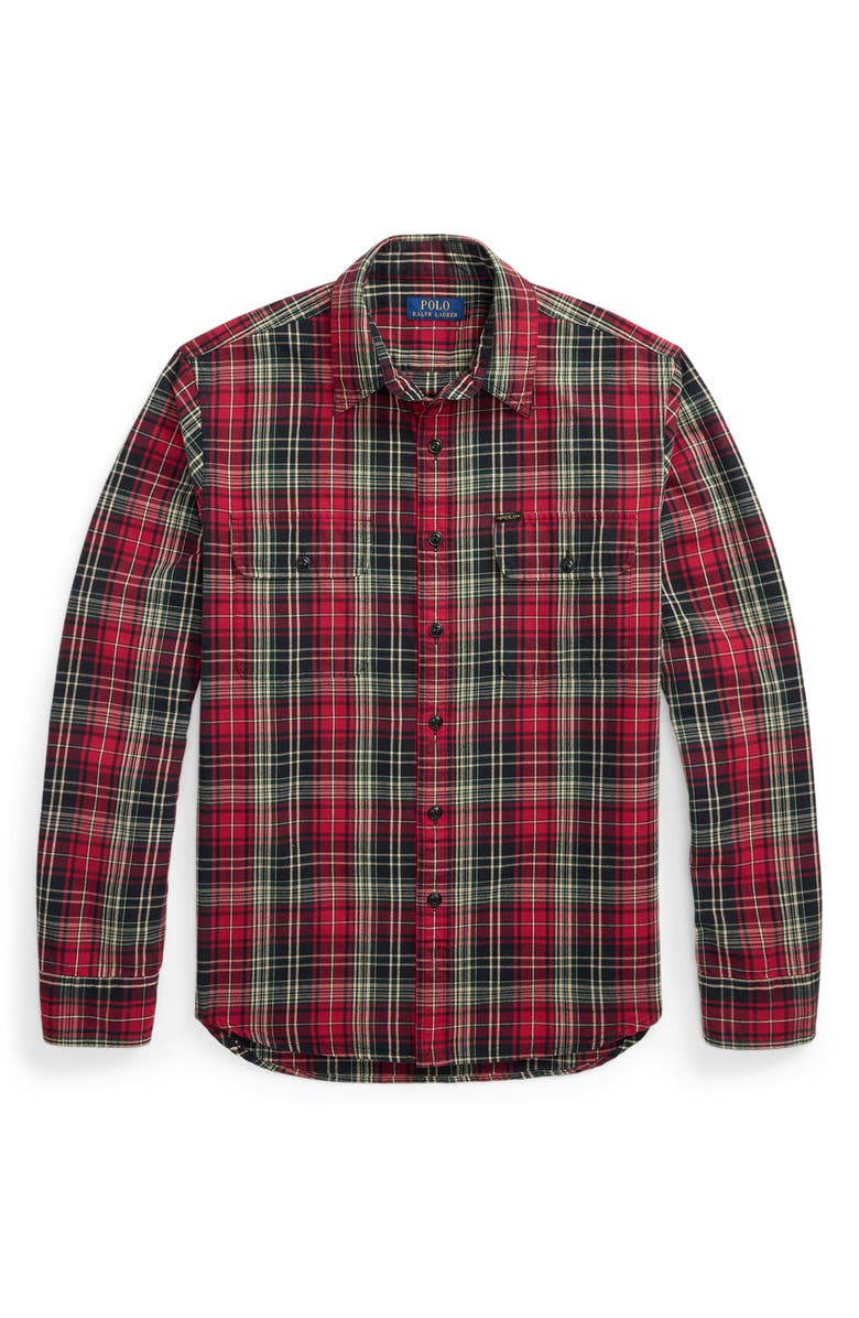 Polo Ralph Lauren Classic Fit Plaid Cotton Oxford Workshirt, Alternate, color, 6516B Red Black Multi
