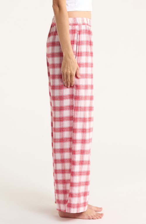 Open Edit Flannel Boxer Pajama Pants In Pink