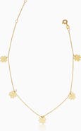 Oradina 14K Yellow Gold Lucky You Anklet