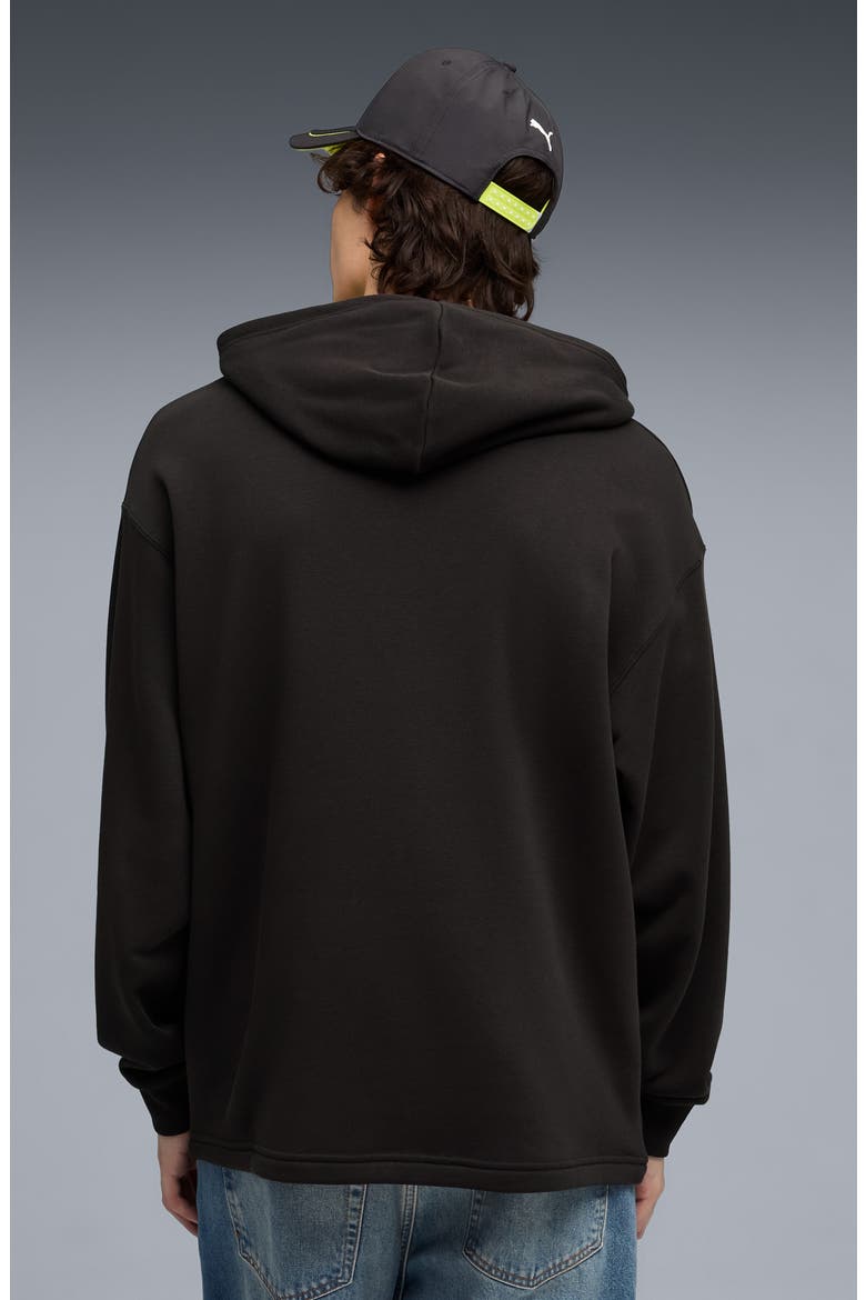 AMF1 Relaxed Fit Logo Graphic Hoodie, Alternate, color, PUMA BLACK