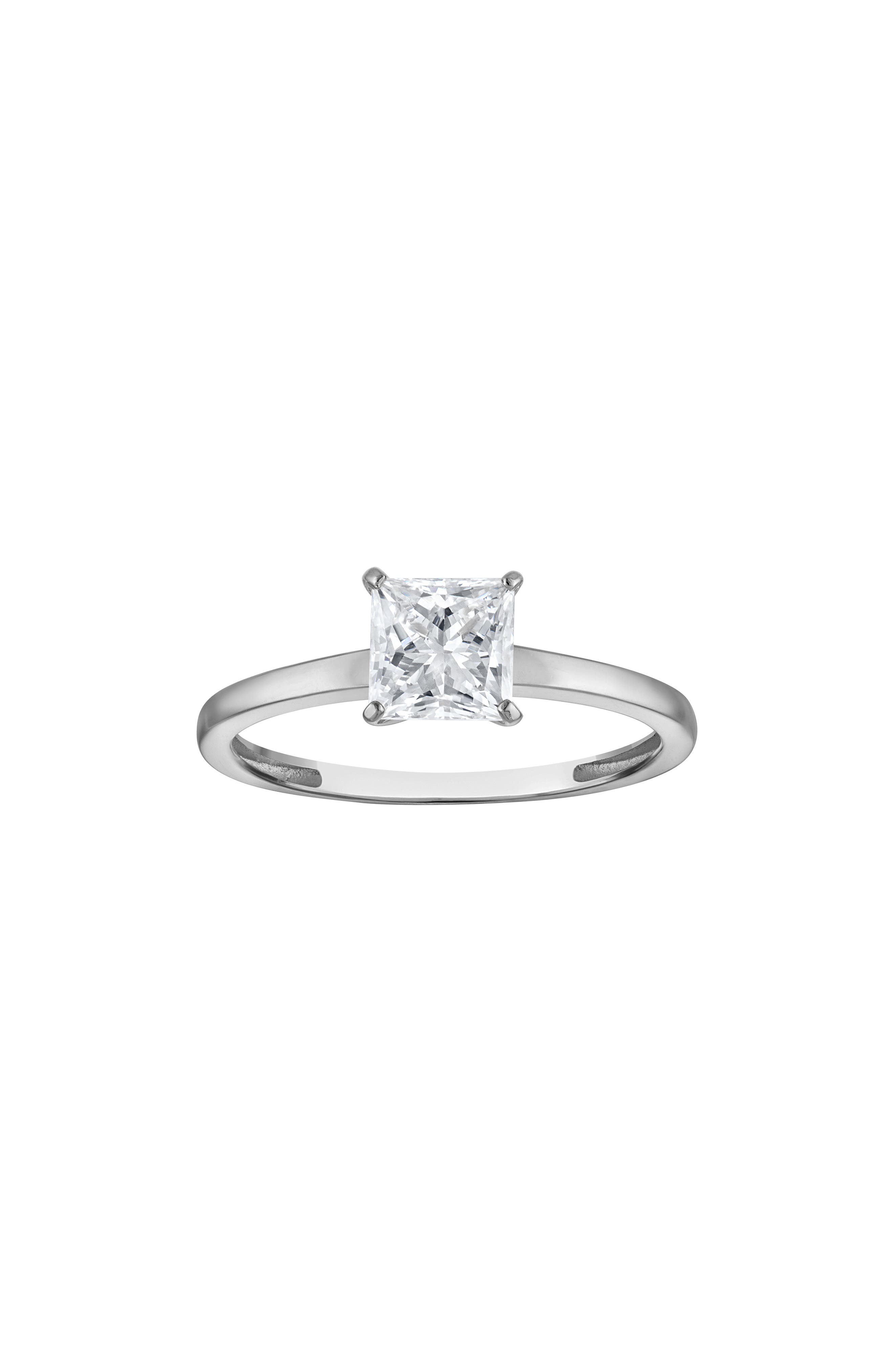 FZN 10k Gold Lab Grown Diamond Princess Cut Solitaire Ring