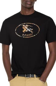 Burberry Check Knight Stamp Cotton T-shirt