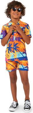 OppoSuits Kids' Palm Power Camp Shirt & Shorts Set