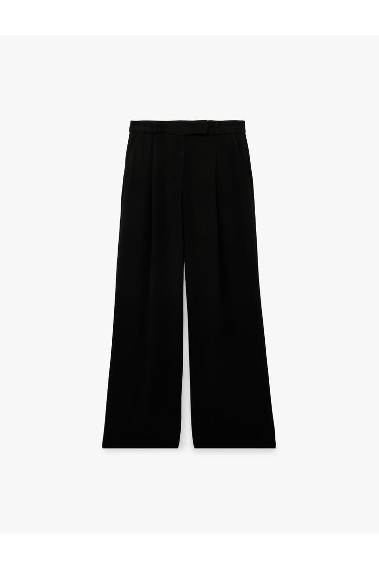 Wide Leg Tailored Trousers with Pockets, Alternate, color, BLACK