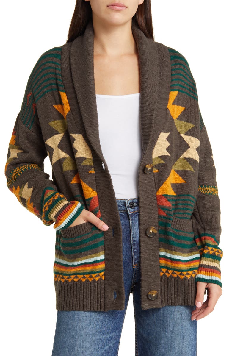 Faherty Woodland Organic Cotton Cardigan, Main, color,