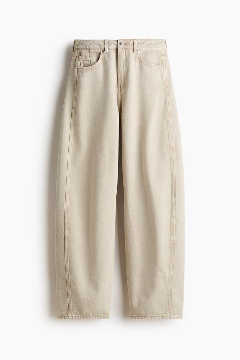 Baggy High Waist Jeans, Alternate, color, Light beige