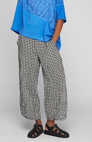LUUKAA Rio Checkered Gauze Linen Pants