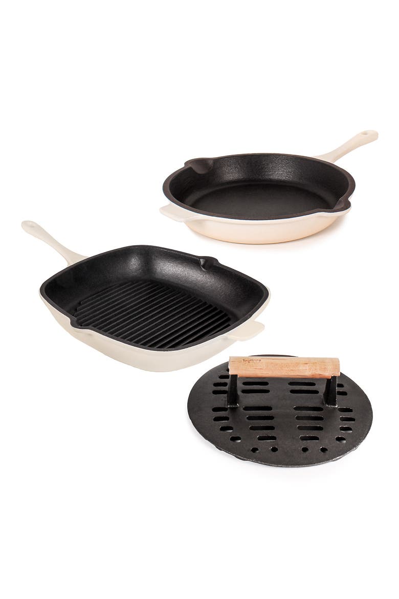 Neo 3-Piece Cast Iron Set, Main, color, WHITE