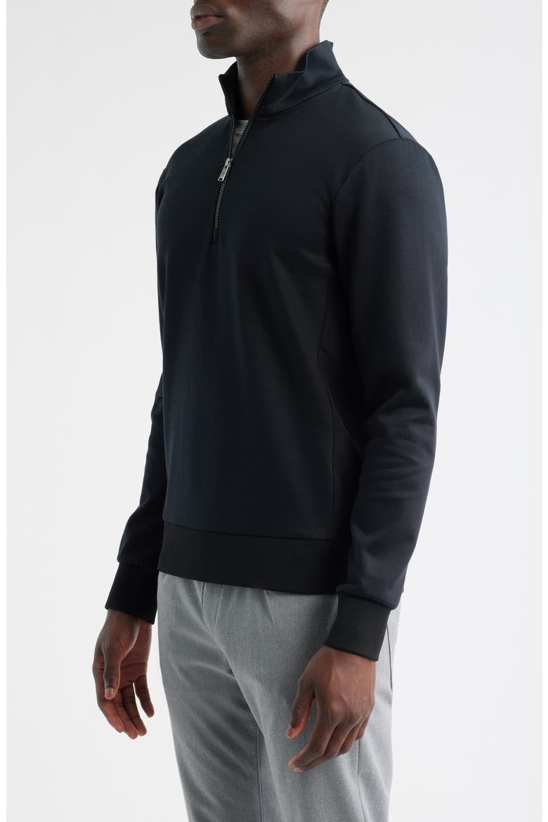 Sidney Quarter Zip Pullover, Alternate, color, BLACK