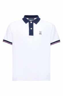 Psycho Bunny Kids' Archive Tipped Cotton Piqué Polo