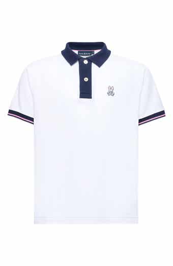 Psycho Bunny Kids' Archive Tipped Cotton Piqué Polo