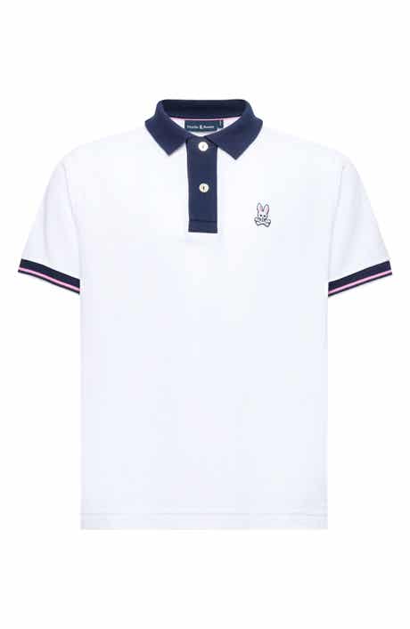 Psycho Bunny Kids' Archive Tipped Cotton Piqué Polo