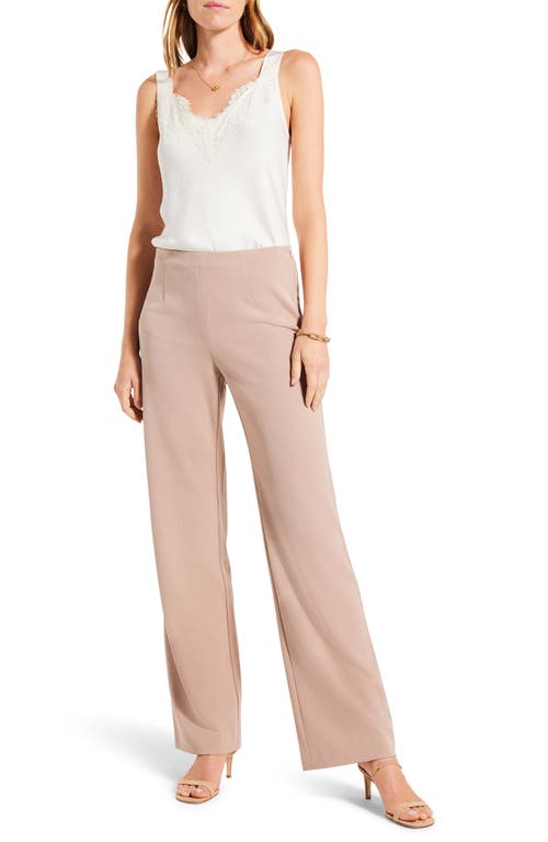 Nic + Zoe Work It Woven Wide-leg Trousers In Mochaccino