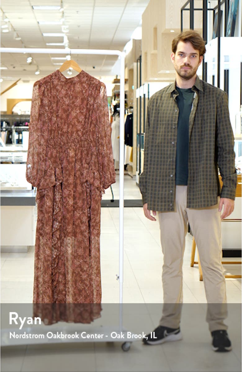 Floral Print Long Sleeve Maxi Dress, sales video thumbnail