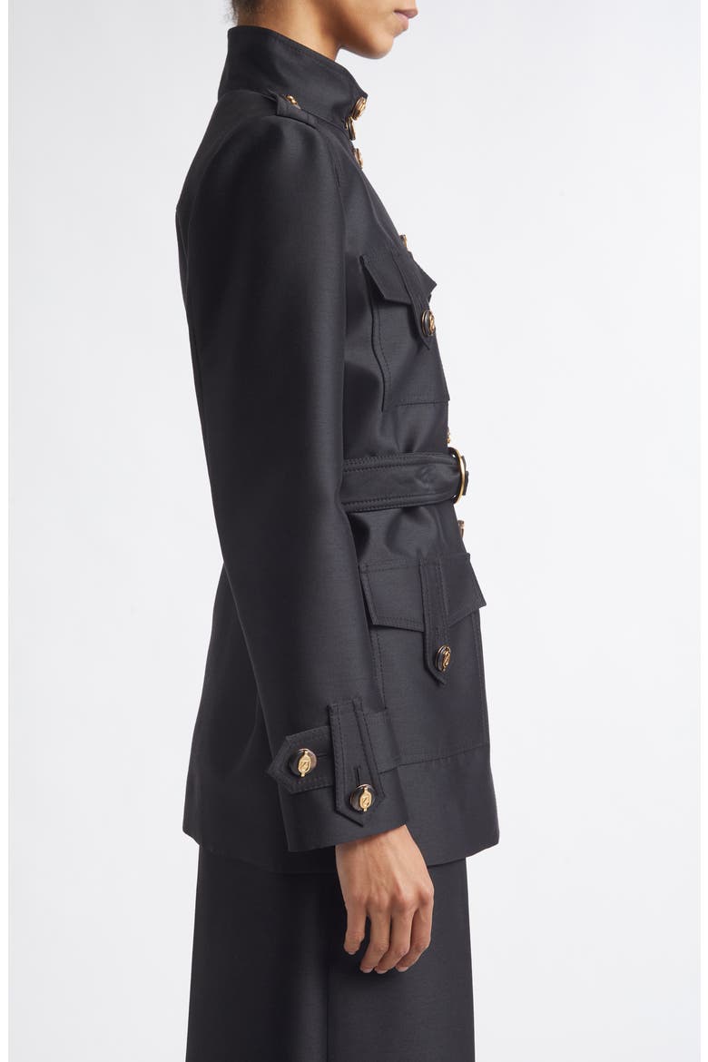 Valiant Wool & Silk Utility Jacket, Alternate, color, BLACK