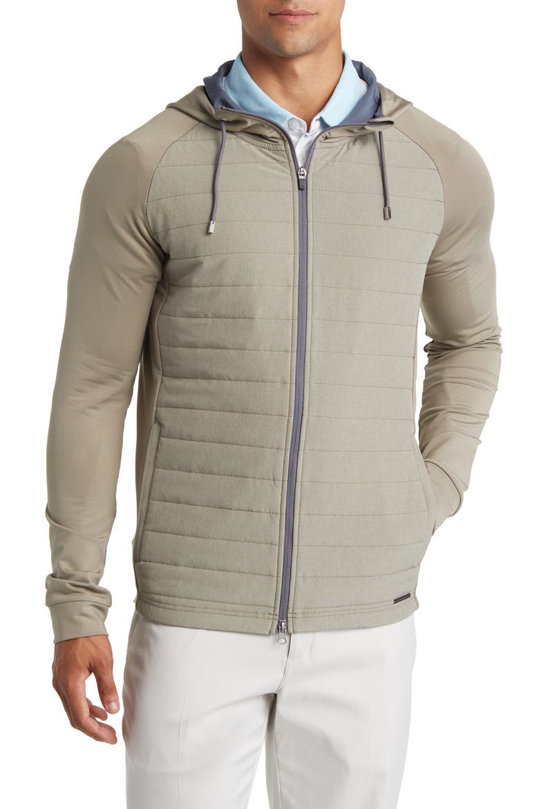 Coleman Textured Water Resistant Hoodie, Alternate, color, OLIVE-GRAY