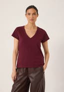 Hush Slim Fit Slub Cotton V-Neck T-Shirt