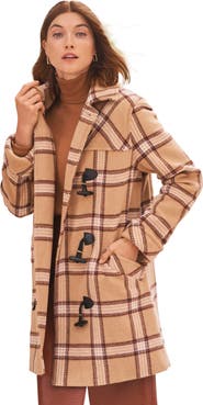 Jessica London Hooded Toggle Wool Coat