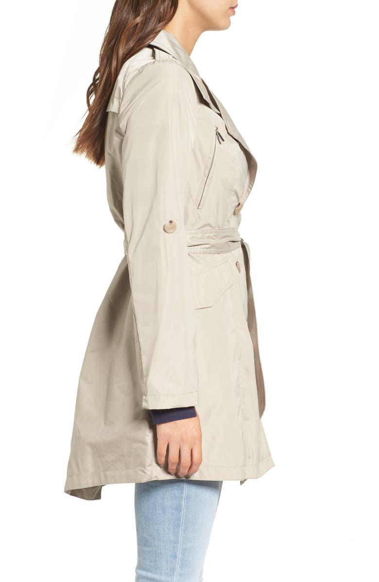 French Connection Drape Back Trench Coat, Alternate, color, 