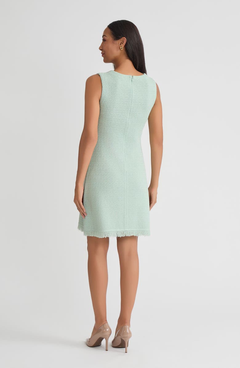 Misook Tonal Fringe Trim Knit Sheath Dress, Alternate, color, Fresh Mint