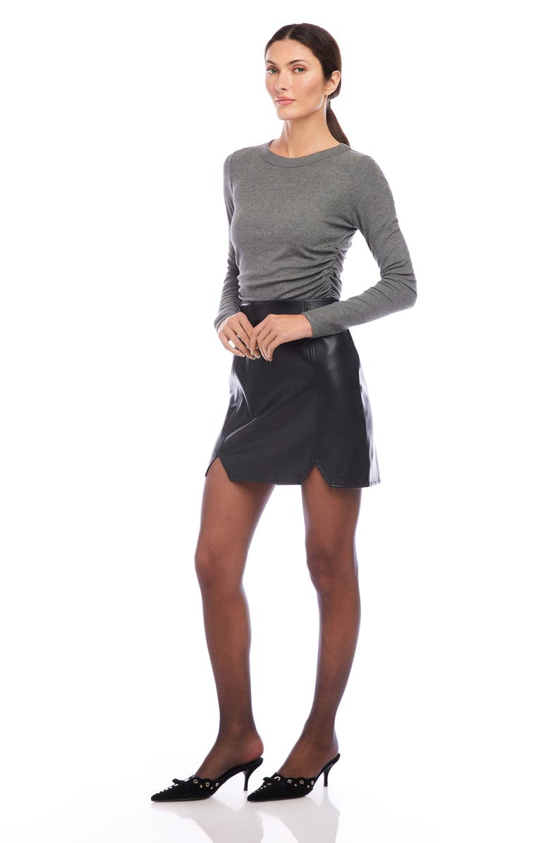FIFTEEN TWENTY Macy Faux Leather Miniskirt, Alternate, color, 