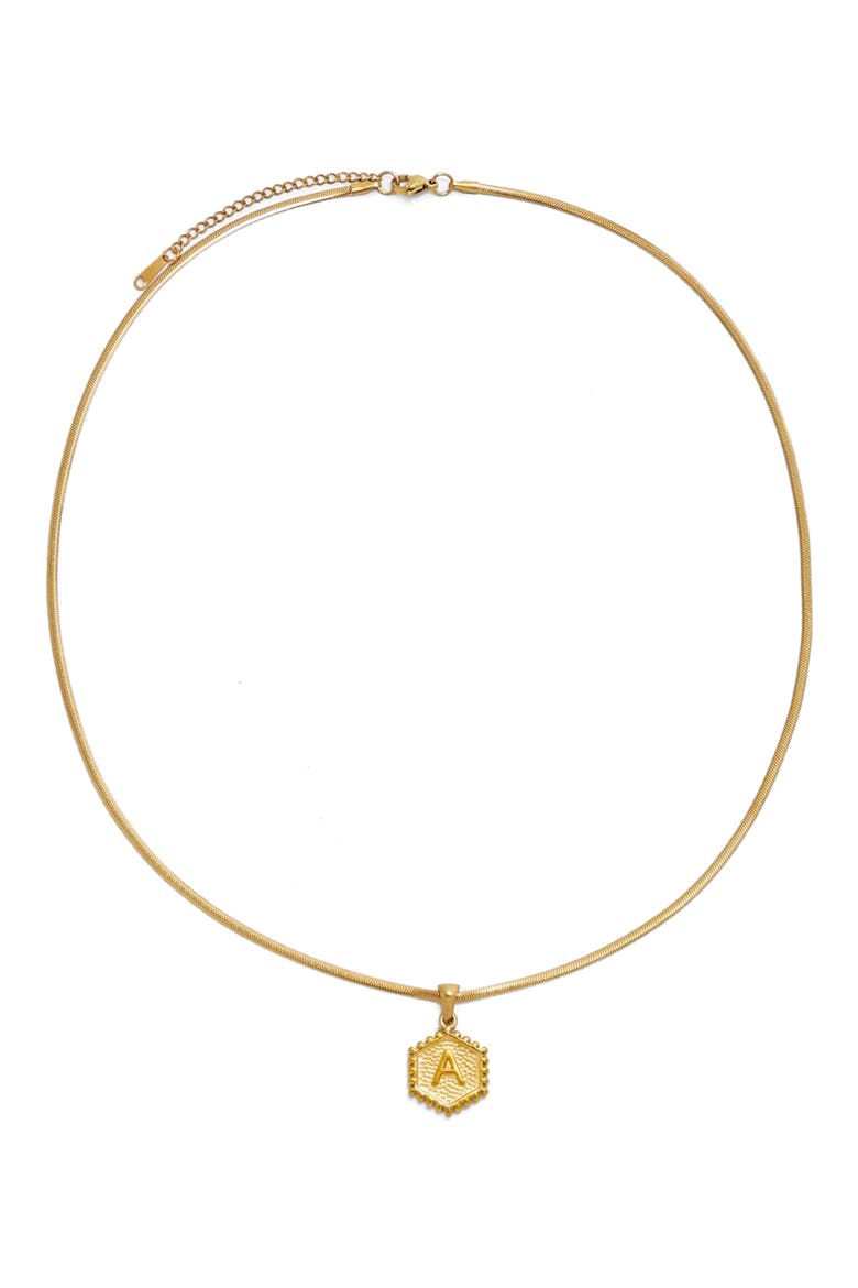 Initial Pendant Necklace, Main, color, GOLD-A