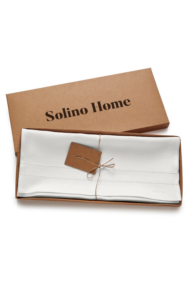 Linen Hand Towels Set of 3, 14 x 24" - Bath, Alternate, color, White