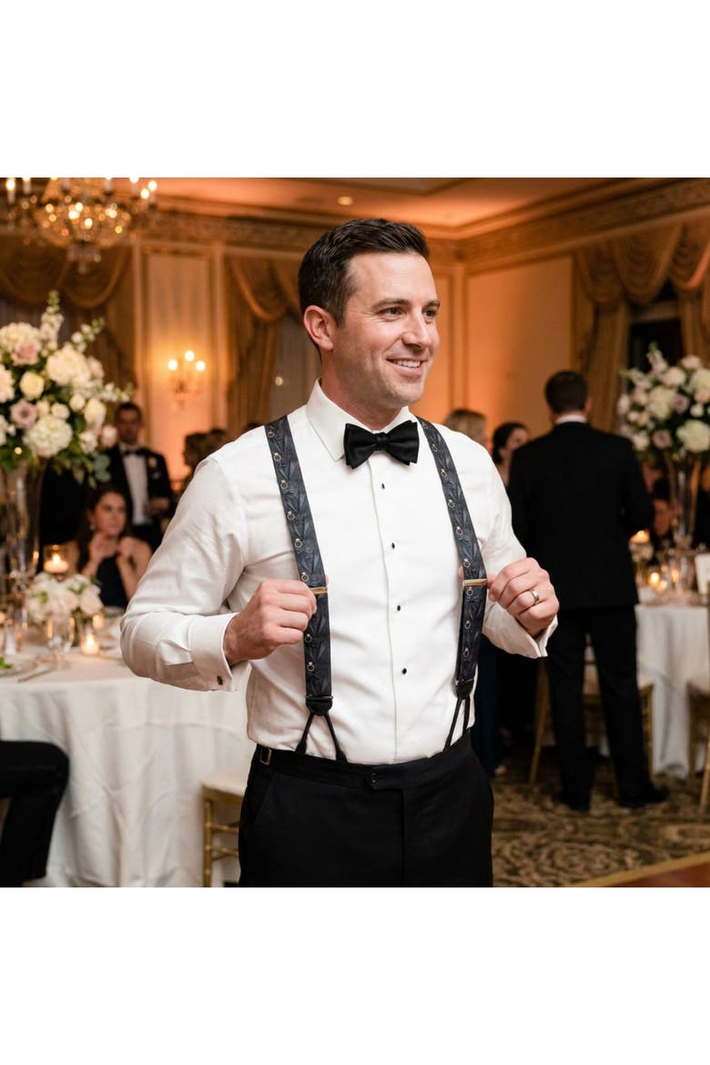 Will You Marry Me Silk Novelty Formal End Suspenders, Alternate, color, Black