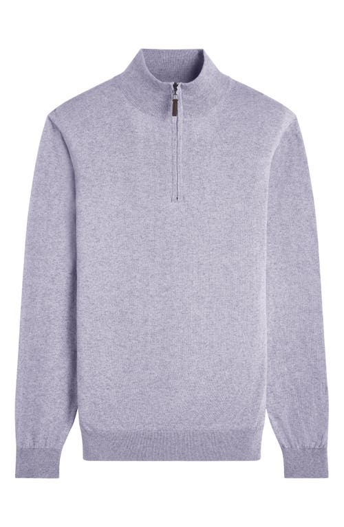 Bugatchi Quarter Zip Cotton & Cashmere Pullover In Platinum