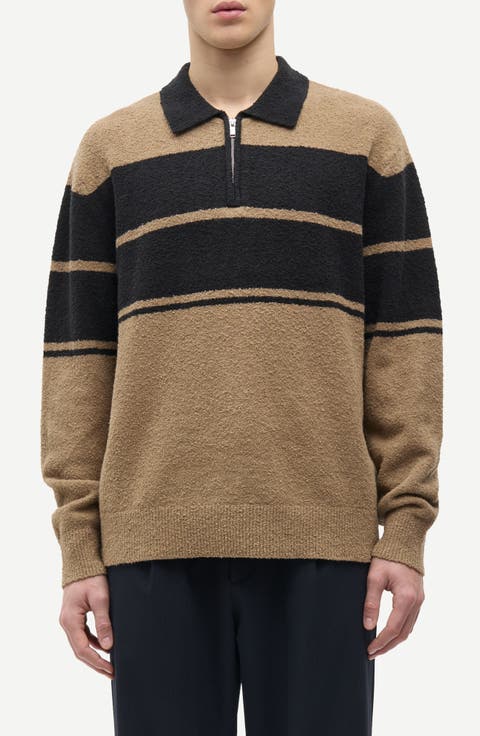 Sanino Half Zip Stripe Polo Sweater