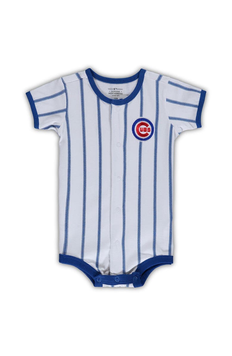Outerstuff Infant White Chicago Cubs Pinstripe Power Hitter Coverall, Alternate, color, White