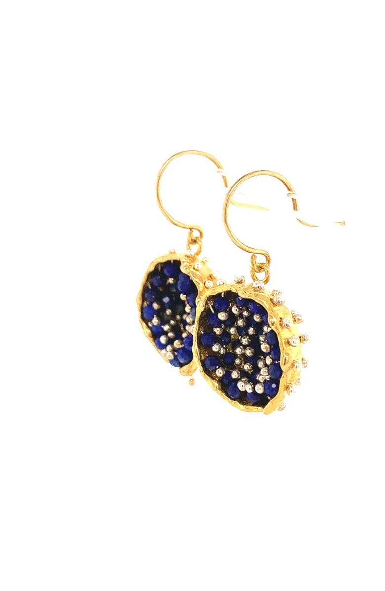 Esin Akan Dance of Stamens Medium Earring, Gold Plated Earring with Lapis Lazuli, Alternate, color, Gold Plated