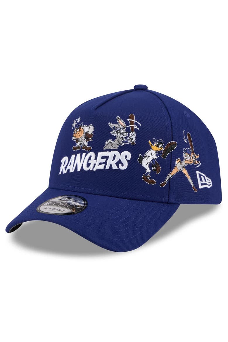 Youth New Era Royal Texas Rangers Looney Tunes A-Frame 9FORTY Adjustable Hat, Alternate, color, Royal