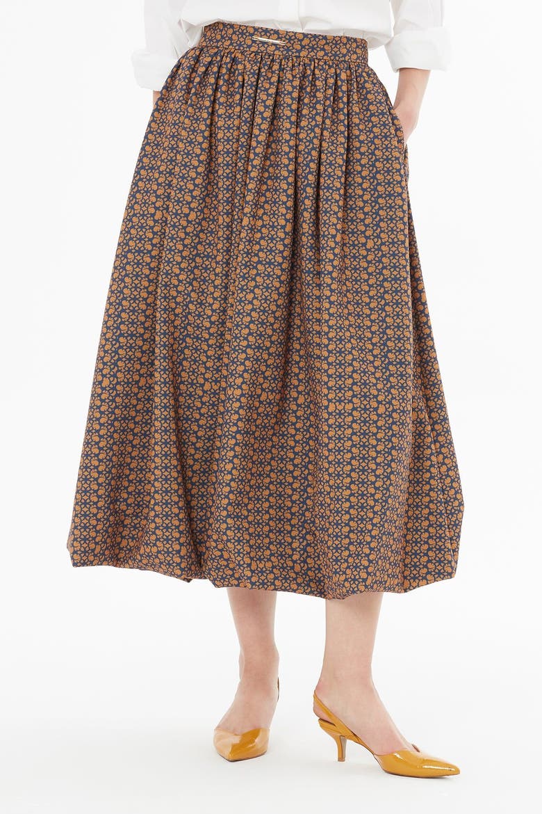 Balloon Midi Skirt with Logo Pattern Detail, Alternate, color, Multicolor