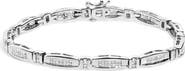 Haus of Brilliance 14K White Gold 2.0 Cttw Princess and Round Diamond Bar and Link Bracelet