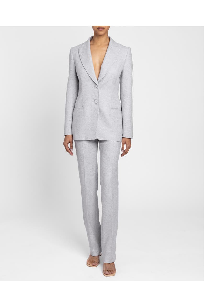 Amara Straight Leg Pant in Soft Boucle, Alternate, color, Ash