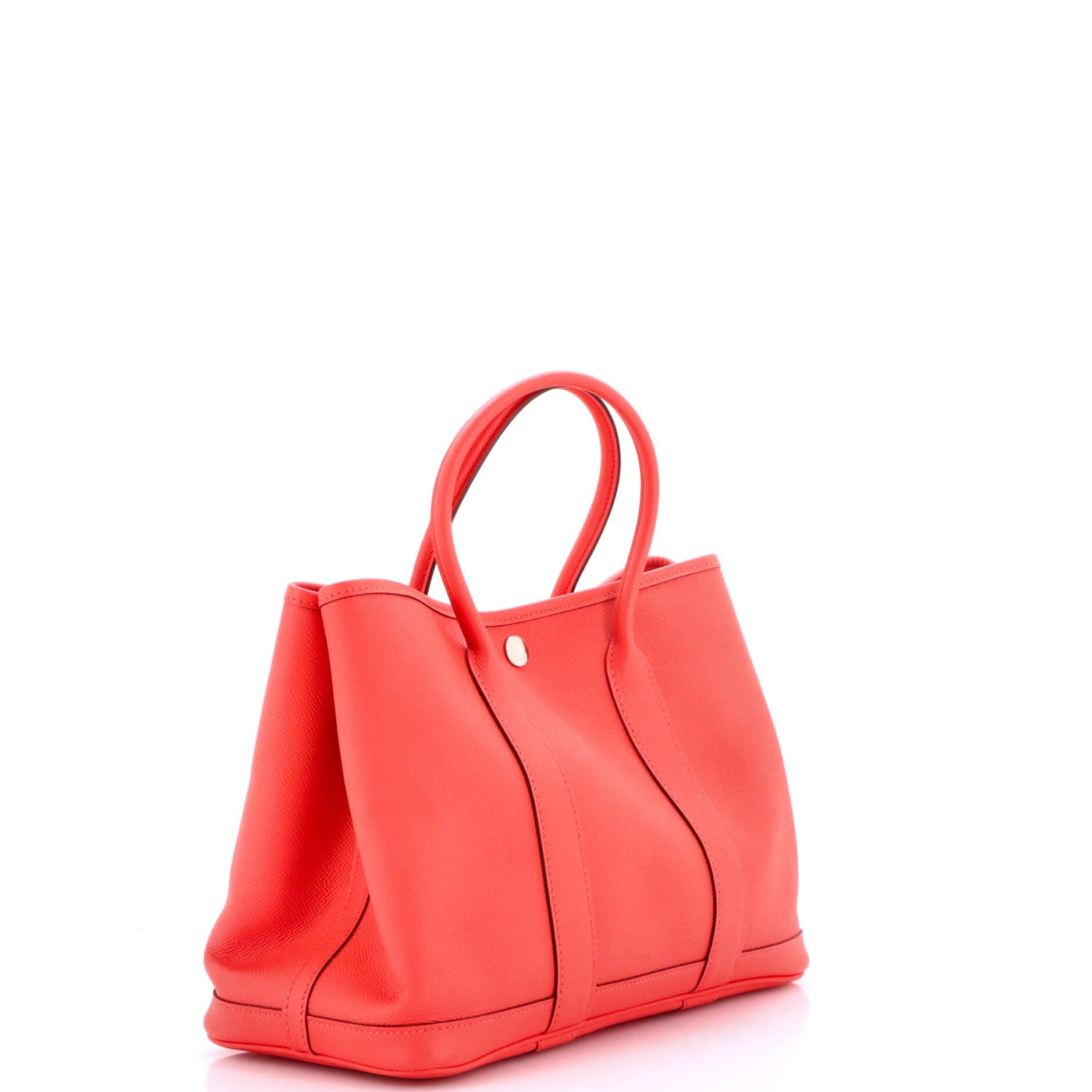 Pre-Owned Hermes Garden Party Tote Leather 30, Alternate, color, Rouge Pivoine