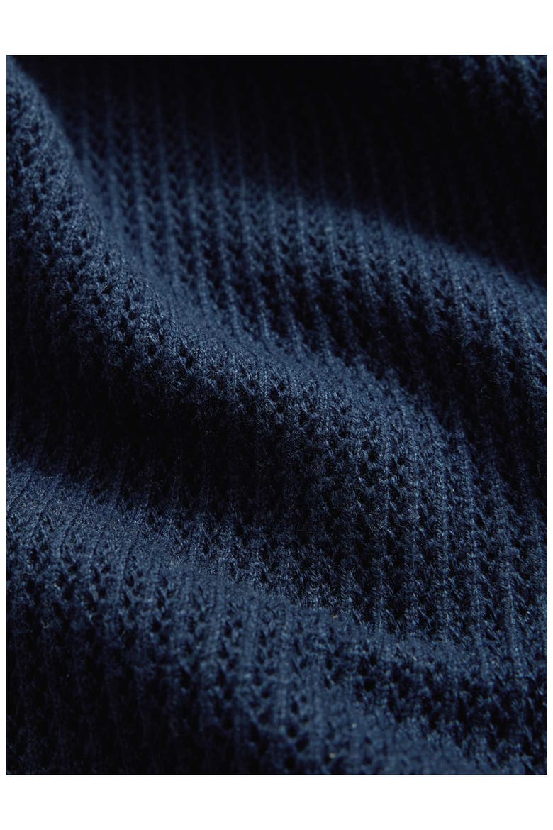 Montclair Mesh Stitch Organic Cotton Blend Sweater, Alternate, color, DEEP BLUE