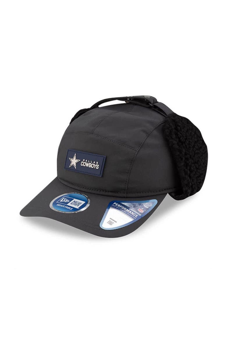 Men's New Era Charcoal Dallas Cowboys 2025 Sideline Cold Weather Runner Dog Ear Adjustable Hat, Main, color, Charcoal