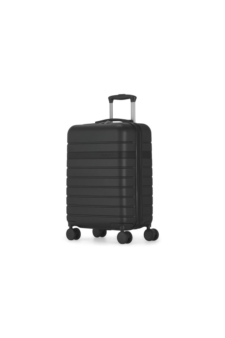 Lisbon Hardside Carry-on Luggage with Double Wheels, Alternate, color, Black
