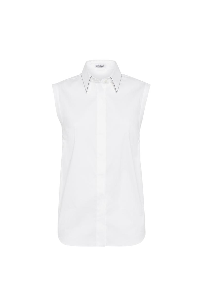 Brunello Cucinelli Stretch poplin shirt, Main, color, White