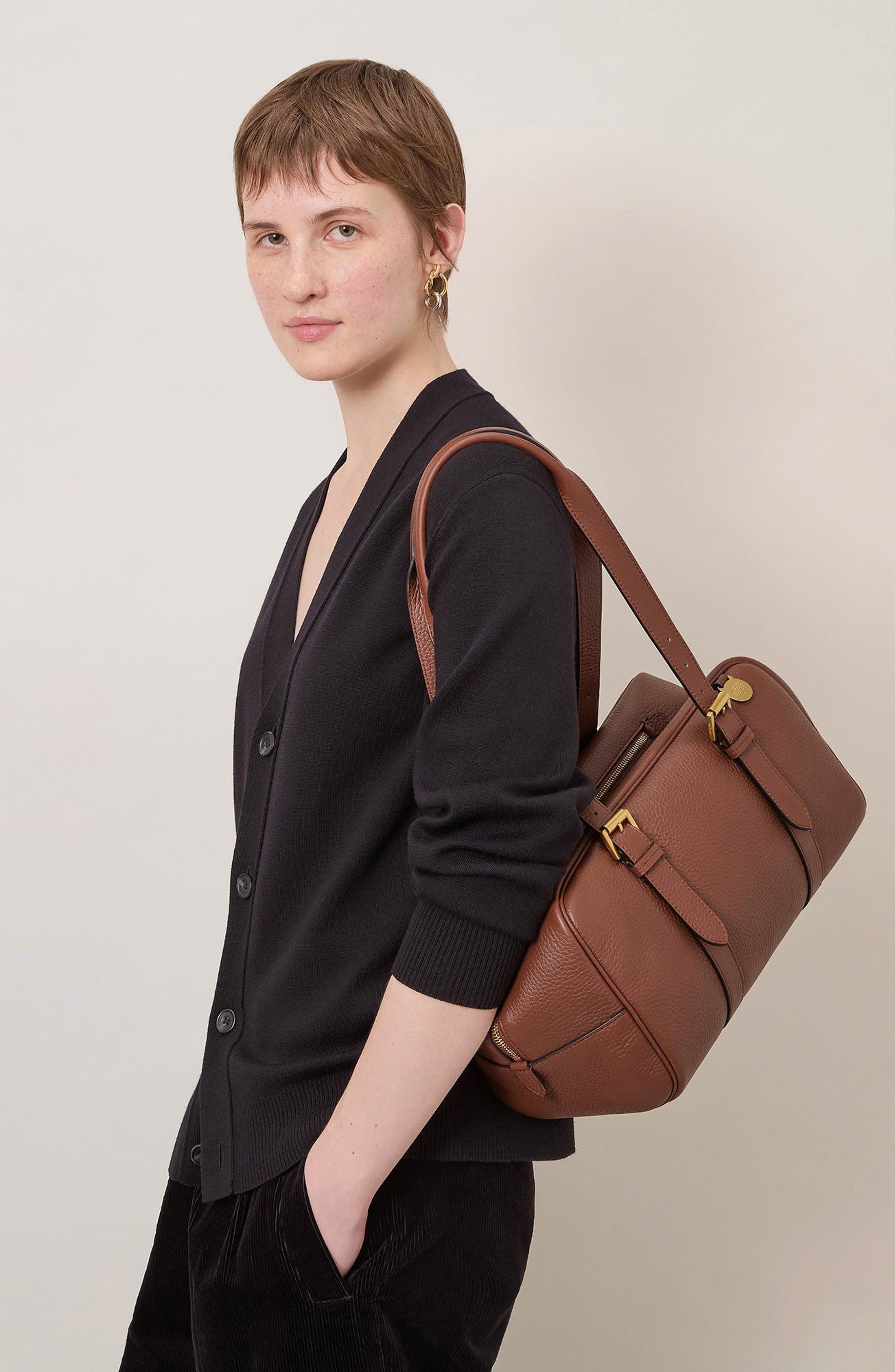 Boston Heavy Grain Top Handle Bag, Alternate, color, BRIGHT OAK
