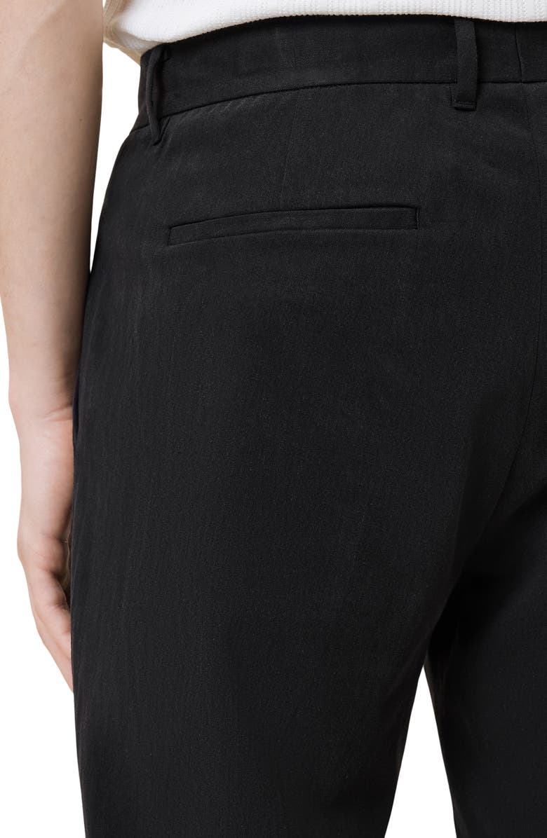 AllSaints Bay Flat Front Cotton Pants, Alternate, color, Black