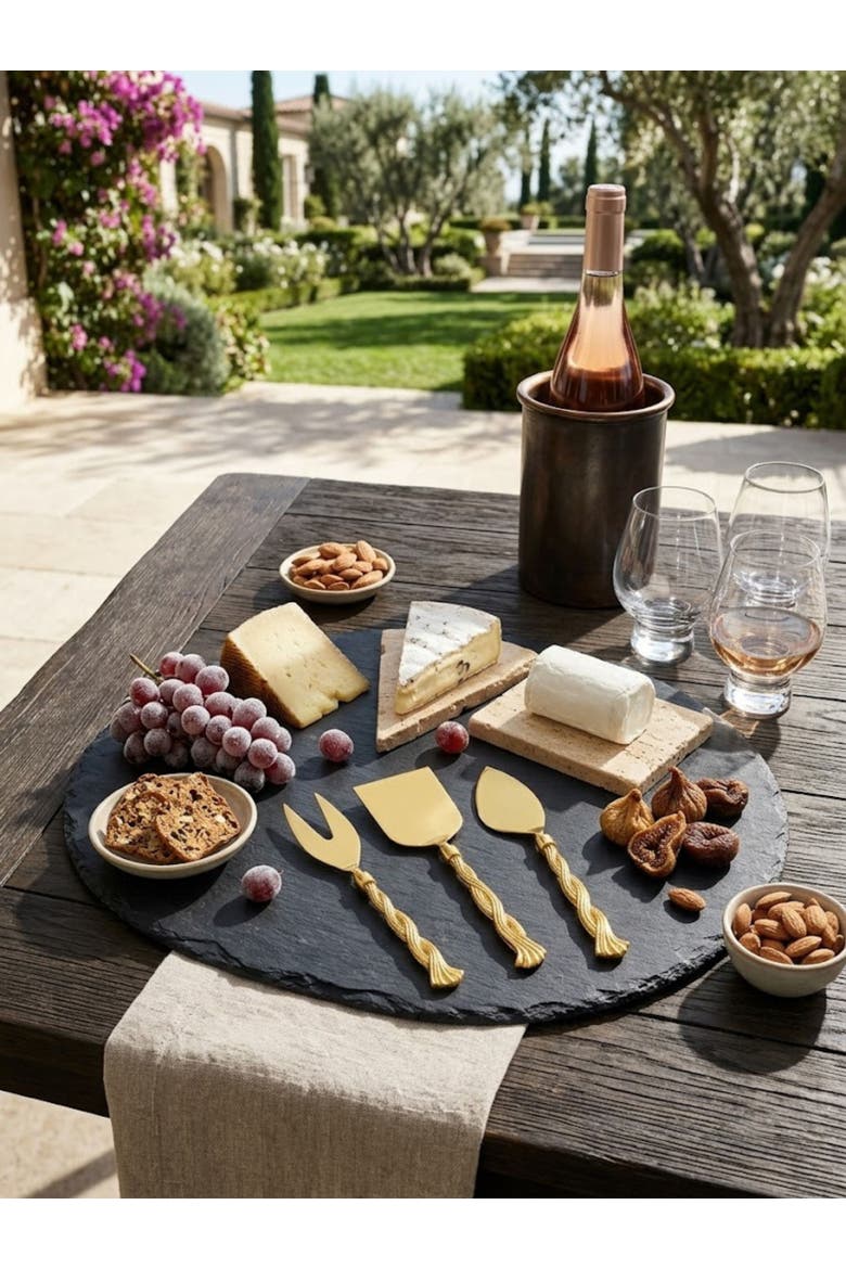 Santiago Cheese Knives, Set of 3, Alternate, color, Gold
