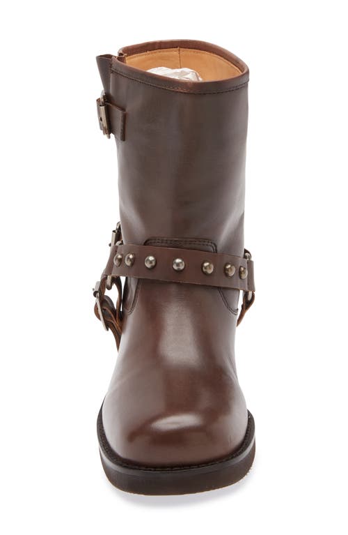 Chocolat Blu Joss Moto Bootie In Brown Leather