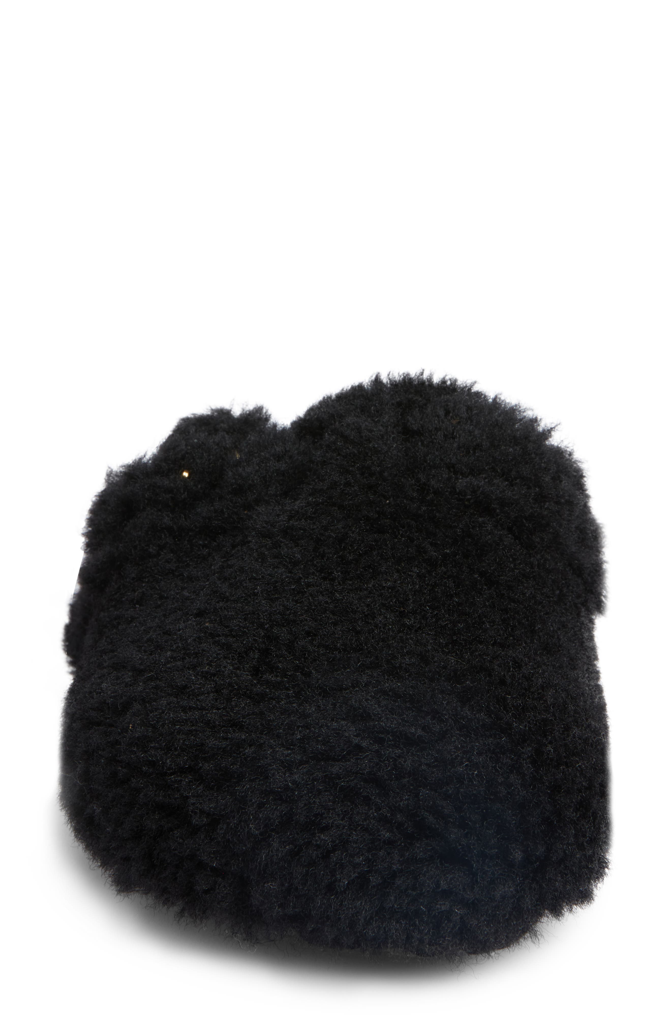 Birkenstock Boston Big Buckle Genuine Shearling Clog - Discontinued, Alternate, color, Black/ Gold