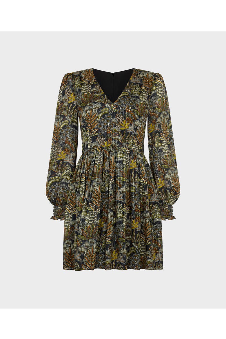 Sienna V-Neck Pleated Dress, Main, color, Navy Fern